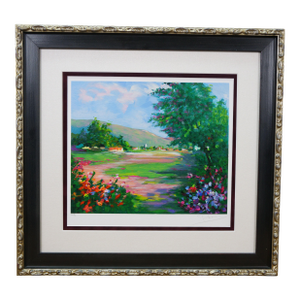 2004 Alex Perez 'Landscape in Provence' Colored Serigraph Print Signed Coa
