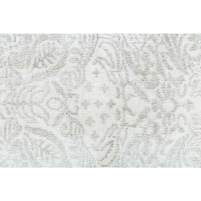 Modern Damask Light Beige Handmade Silk Rug by Doris Leslie Blau For Sale - Image 9 of 9