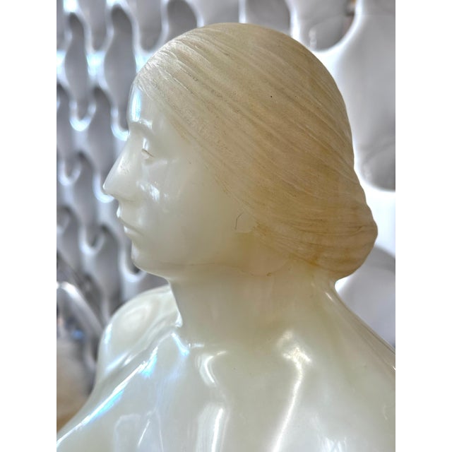 1980s Felipe Castaneda White Onyx Life Size Sculpture of a Nude Woman For Sale - Image 13 of 18