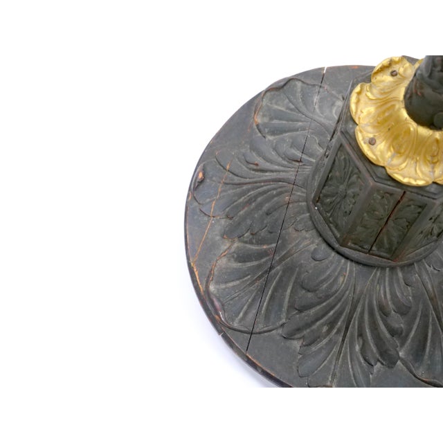 Late 19th Century Gilt-Bronze & Carved Wood Floor Lamp For Sale - Image 12 of 13