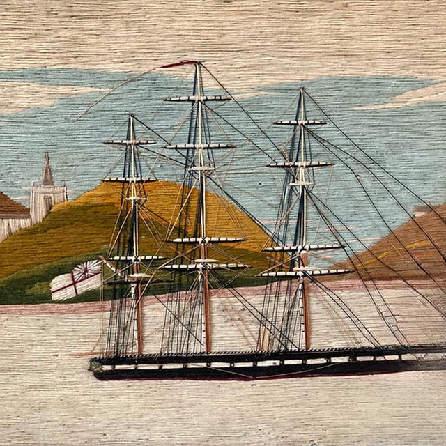 British Sailor's Woolwork of Royal Navy Ships in a Bay For Sale In Philadelphia - Image 6 of 11