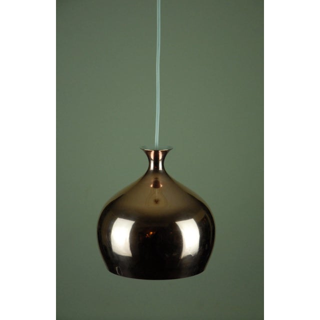 Metal Copper Onion Pendant Lamp by Helge Zimdal for Falkenbergs Belysning, 1960s For Sale - Image 7 of 13