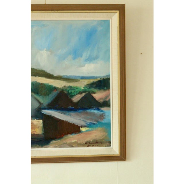 Valdemar Öberg, Landscape with Buildings, 1960s, Oil on Canvas, Framed For Sale - Image 10 of 11