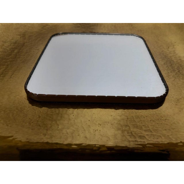 Mid-Century Hand-Hammered Brass Mirror, Austria, 1950s For Sale - Image 4 of 15