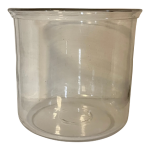 Antique Early 19th Century American Federal Blown Glass Cylinder Vase or Bowl With Rolled Lip