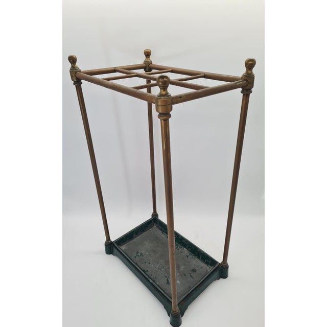 Victorian Umbrella Stand in Brass and Cast Iron, England, 1870s For Sale - Image 4 of 13