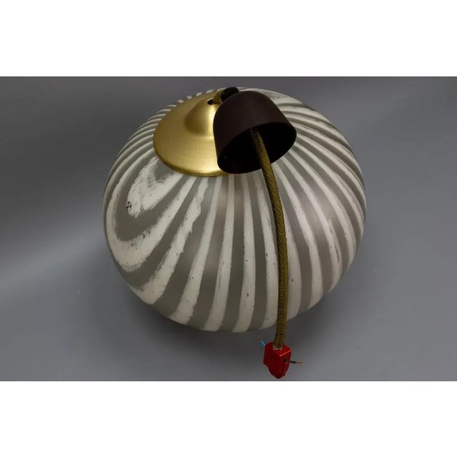 Mid-Century Striped Glass Globe Pendant by Peill & Putzler, Germany, 1970s For Sale - Image 17 of 18