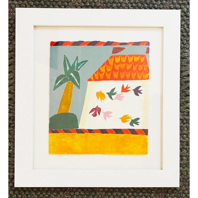 Original Carol Summers 'The Raja's Aviary' Woodcut Signed Print, Framed For Sale - Image 13 of 13
