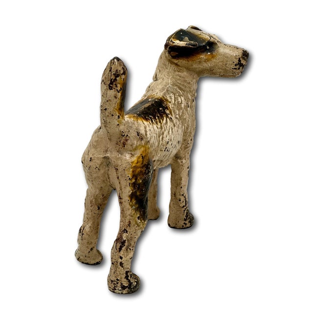 Vintage 1930s American Hubley Manufacturing Company Cast Iron Fox Terrier Dog Doorstop For Sale - Image 13 of 18
