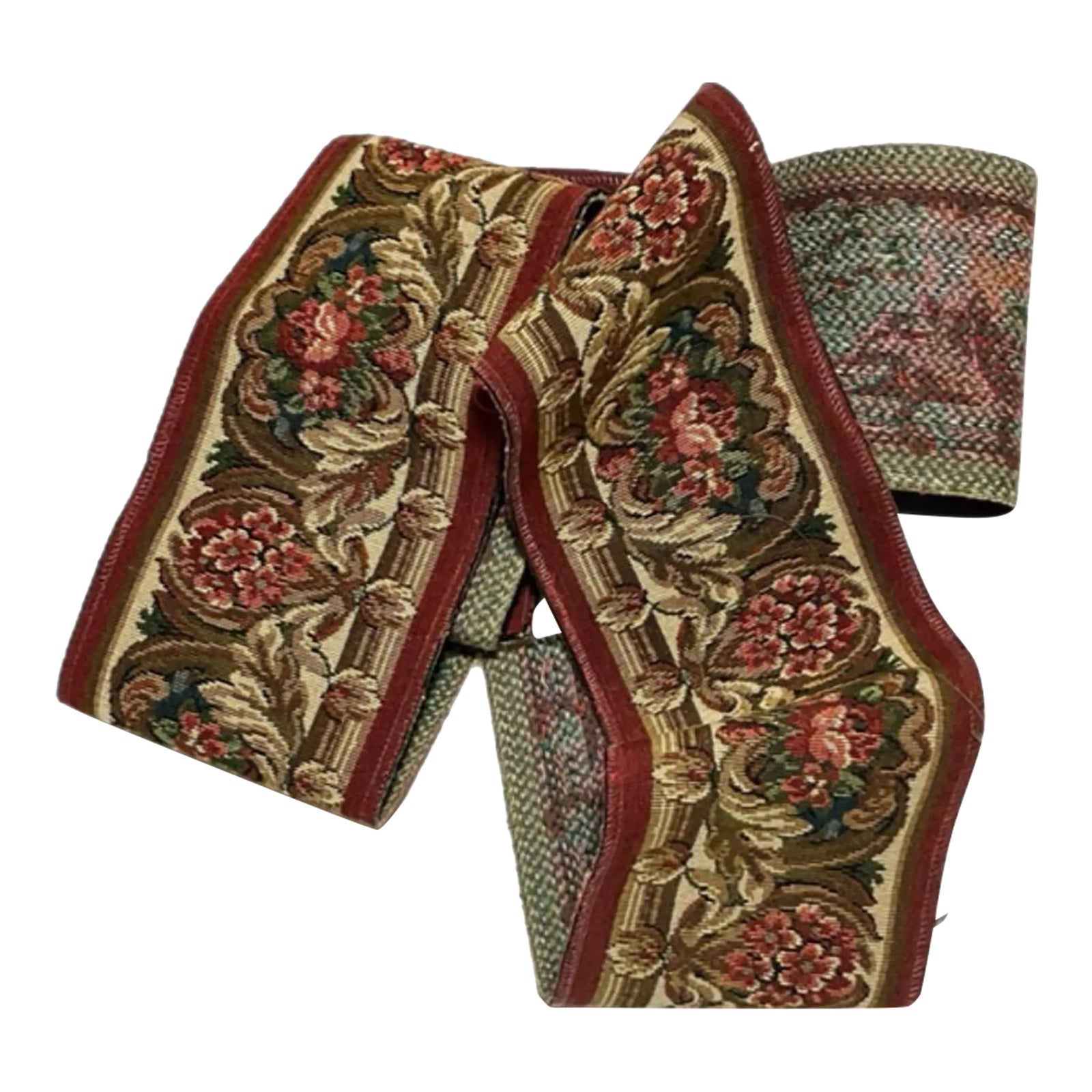 1980s Floral Tapestry Border Fabric- 1½ Yards | Chairish