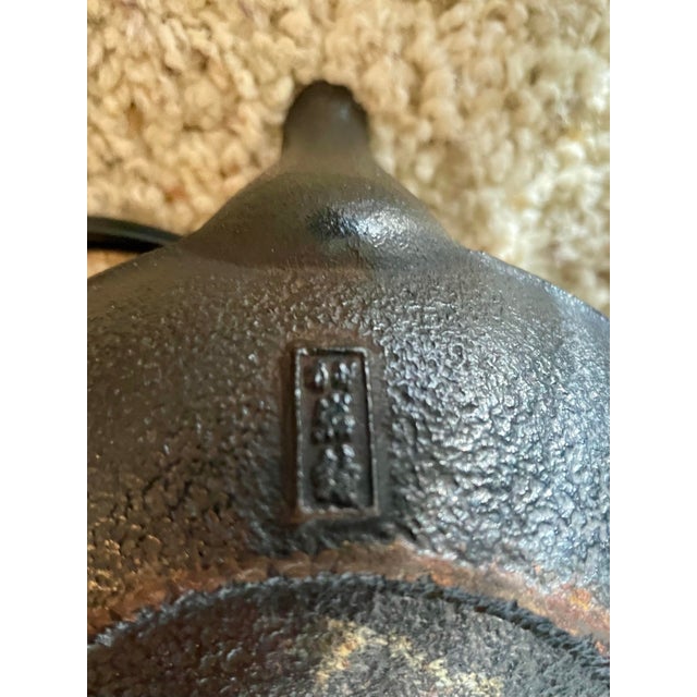 Black Japanese Vintage Cast-Iron Teapot, Strainer & Trivet - 3 Pc. Set For Sale - Image 8 of 9