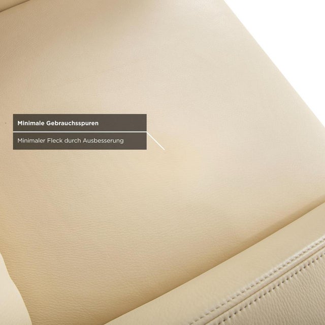 Cream Leather Armchairs from Musterring, Set of 2 For Sale - Image 9 of 18