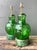 Late 20th Century Vintage Hand Painted Malachite Plinth Glass Lamps - A Pair For Sale - Image 5 of 12