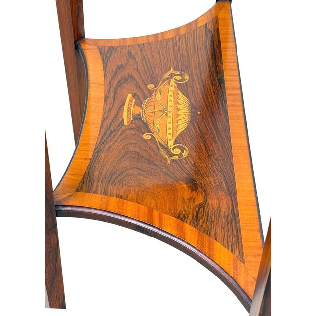 Small Antique Rosewood Demi Lune Side Table, 1890 For Sale - Image 11 of 17