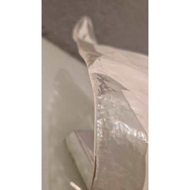 Leaf Wall Lamps in Transparent and White Murano Glass from La Murrina, 1980s, Set of 2 For Sale - Image 10 of 18