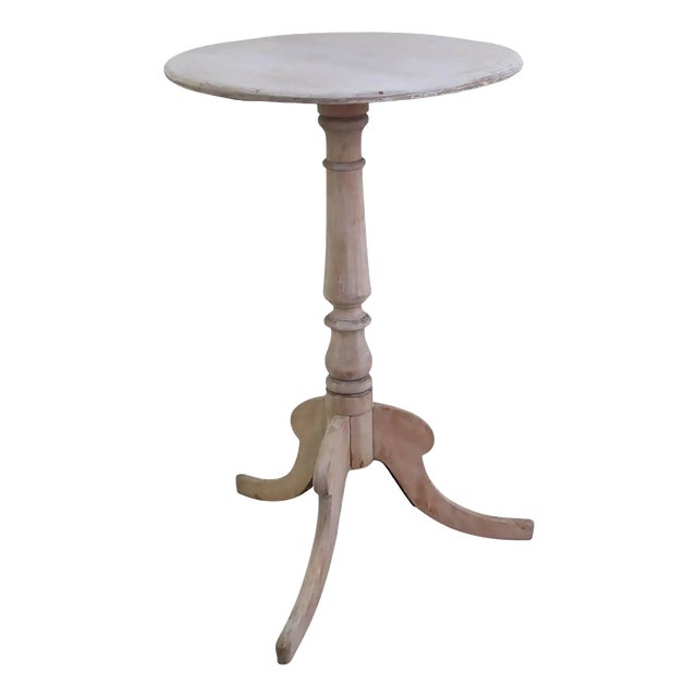 Small Antique Bleached Gustavian Style Round Side Table, 1850 For Sale