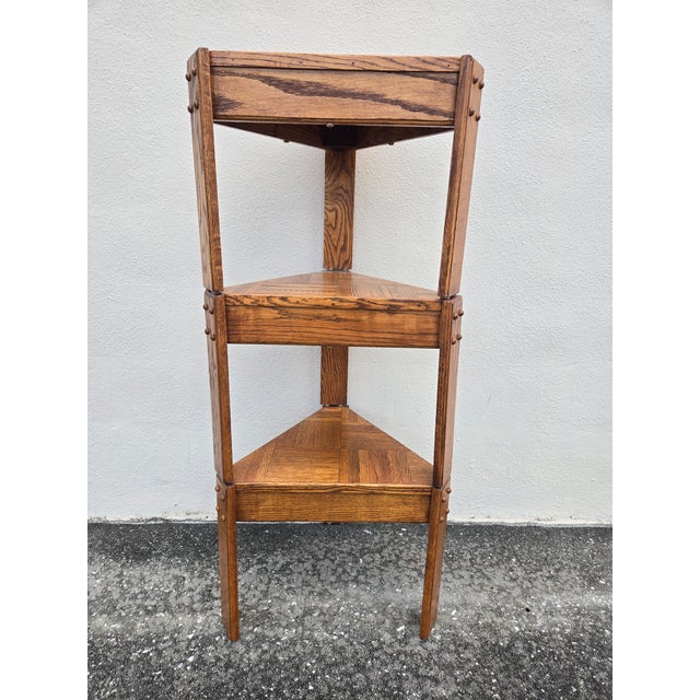 1970s Vintage Triangular Parquet Stacking Tables, Set of 3 For Sale - Image 4 of 11