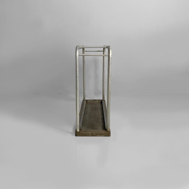 Mid-Century Modern Italian Umbrella Stand in Iron and Aluminum, 1950s For Sale - Image 4 of 14