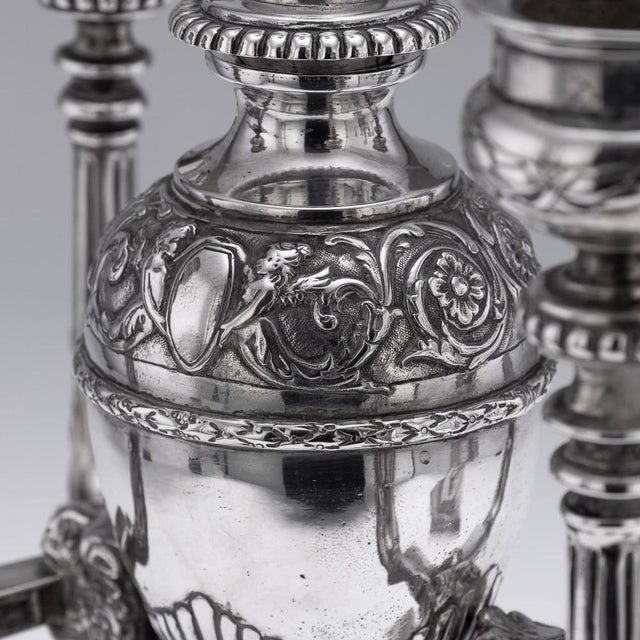 Antique German Hanau Silver Candelabras, 19th Century, Set of 2 For Sale - Image 13 of 18