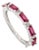 14k White Gold Minimal Baguette Ruby & Diamond Stackable Half Eternity Ring in Size 5.5 For Sale