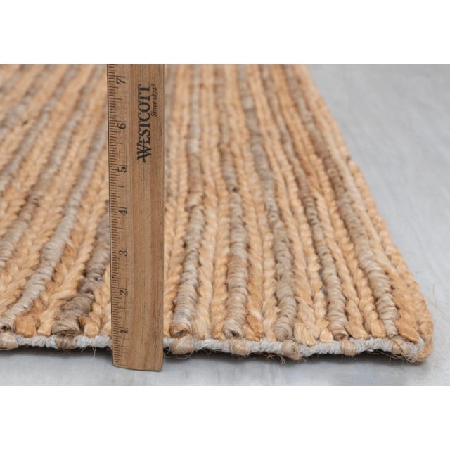 Premium Braided Hand Woven Jute Wool Rug 6x9 Ft. For Sale - Image 6 of 13