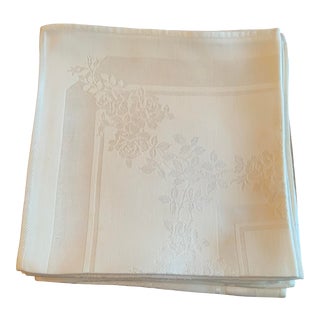 1950s Damask Dinner Napkins- Set of 12 For Sale