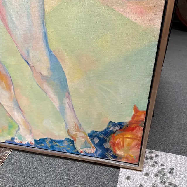 Circa 1978 Joanne Landis Beach Dancer Original Painting, Signed For Sale In San Francisco - Image 6 of 11