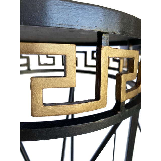 Early 20th Century Pair of Early 20th Century Black & Gold Metal Pedestals For Sale - Image 5 of 7