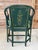 Dark Green Vintage Maitland-Smith Hand-Painted Chinoiserie Armchair With Custom Palm Cushion For Sale - Image 8 of 12