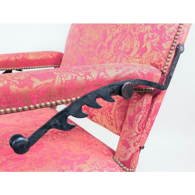 Mid-19th Century Gothic Revival English Walnut Reclining Arm Chair For Sale - Image 9 of 12