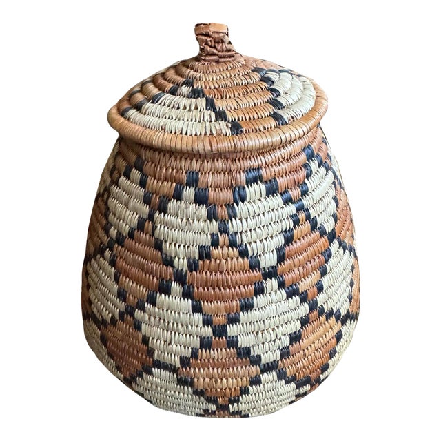 African Zulu Ukhamba Beer Basket – Handwoven Tribal Vessel For Sale