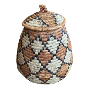 African Zulu Ukhamba Beer Basket – Handwoven Tribal Vessel