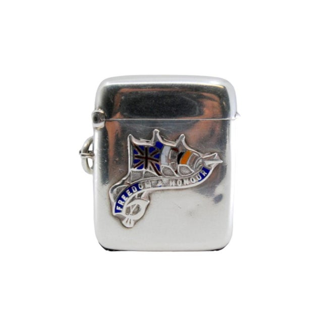 Embossed Silver Matchbox with Hinged Lid and Hanging Ring For Sale - Image 11 of 11