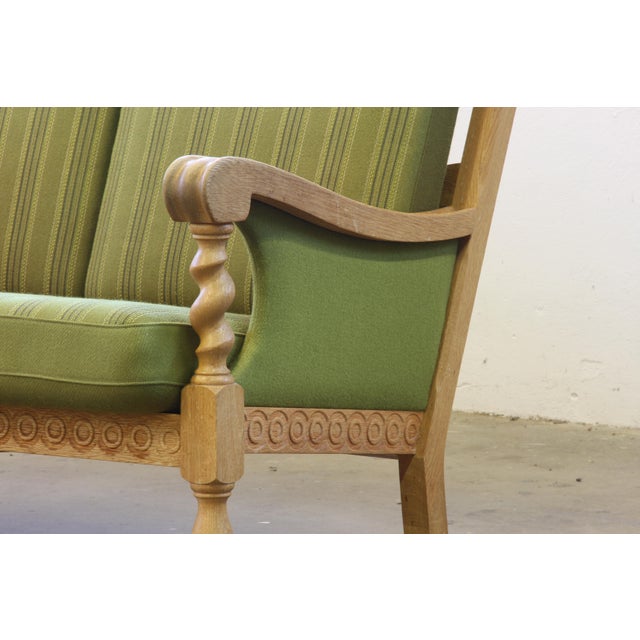 Mid-Century Modern Low Back Three-Seater Sofa in Oak by Henning Kjærnulf, 1960s For Sale - Image 3 of 14