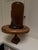 English Bobby Wood Vintage Hat Form Stand With Brass & Leather Details For Sale - Image 9 of 9