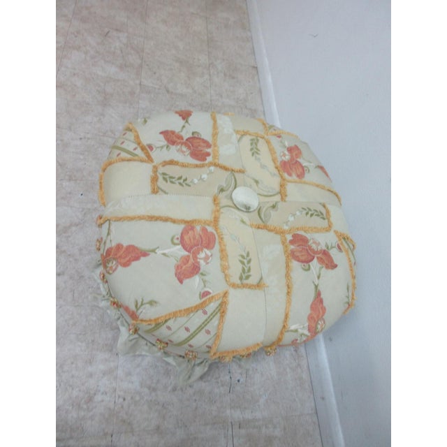 1990s 1990s Lauren Brooks Vanguard Puff Ottoman Italian Crewel Stitch Ottoman Foot Stools For Sale - Image 5 of 11