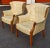 Pair Mid 20th Century Mahogany and Tufted Vinyl Upholstered Wingback Chairs For Sale - Image 4 of 14