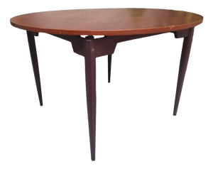 Wooden Dining Table with Round Top, 1950s