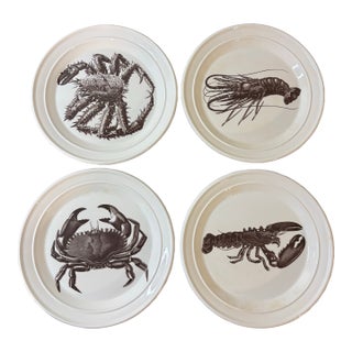 Vintage Portmeirion Kingdom of the Sea Shellfish Plates - Set of 4 For Sale