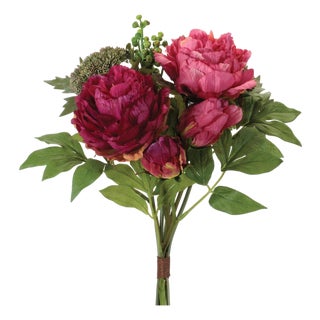 Mixed Peony Floral Bundle 11.5"H For Sale
