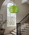 Late 20th Century Vintage Rattan Green Globe Oange Glass Shade Pendant Light For Sale - Image 5 of 18
