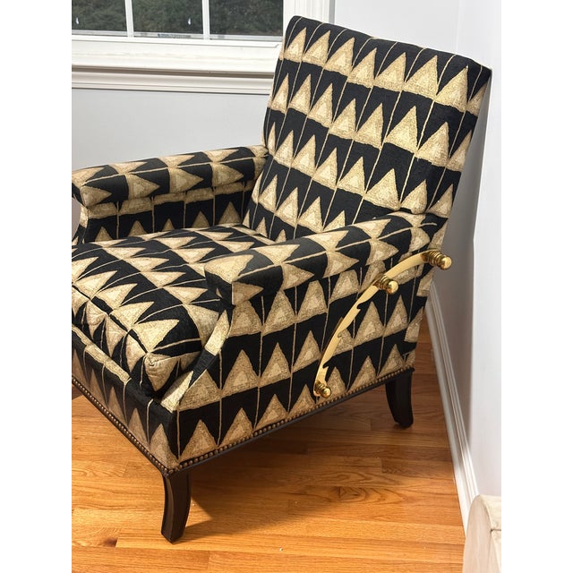 2010s Bold Art Deco Black and Gold Luxe Lounge Chair For Sale - Image 5 of 8