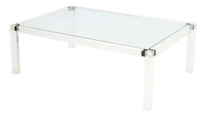 Mid-Century Modern Glass & Lucite Coffee Table