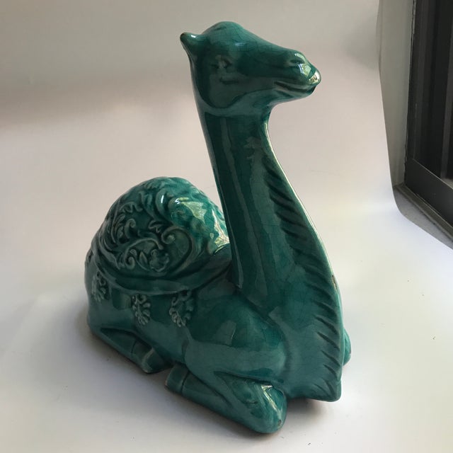 Vintage Chinese Turquoise Crackle-Glaze Tang-Style Camel Sculpture For Sale - Image 11 of 13