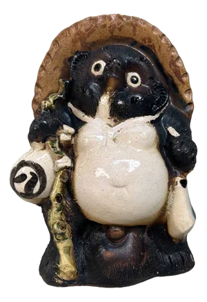 Mid-Century Tanuki Statue in Shigaraki Pottery, Japan, 1980s