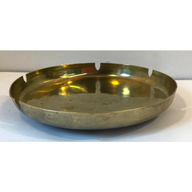 Nice vintage brass round minimalist ashtray.