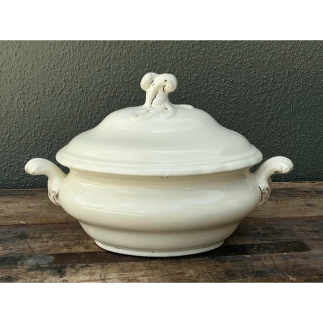 Vintage Glazed Ceramic Lidded Casserole For Sale - Image 12 of 12