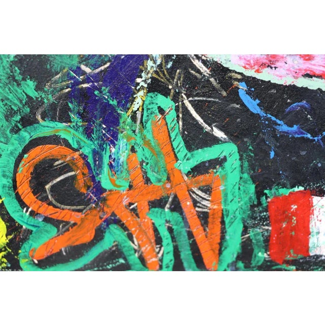 Textile Sax Berlin Wise Up We All From Africa. Large Neo Expressionist Painting 2019 For Sale - Image 7 of 8