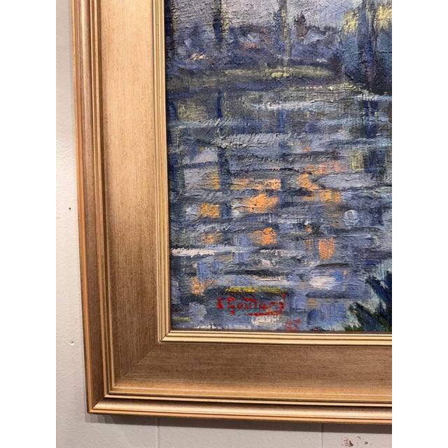 Textile 1950's J. Gowan Signed Oil on Canvas For Sale - Image 7 of 8