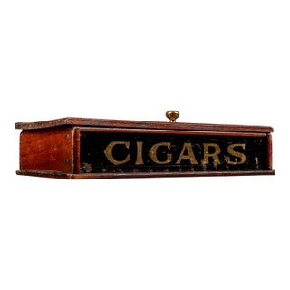 Early 20th Century Cigar Box With Rog Foil Lettering For Sale